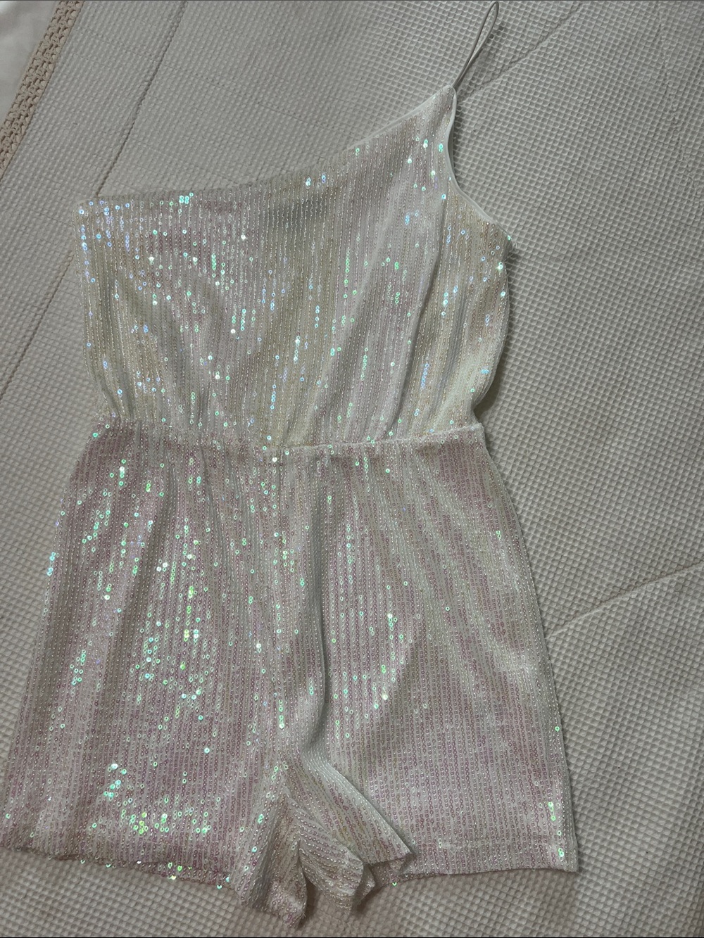 Sparkling White Iridescent romper